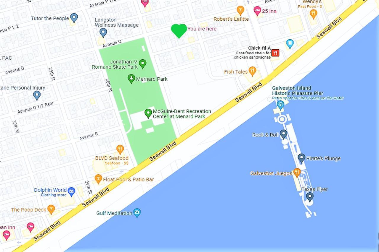 Casaazul-2605A-Couples Retreat By Beach & Pleasure Pier 1 Block Away- 2Bed 2Bath- 7 Minutes To Cruise Terminal Галвестън Екстериор снимка